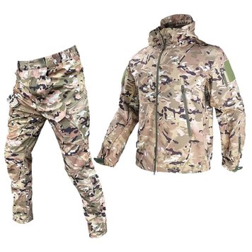 Тактичний демісезонний костюм Softshell Multicam на флісі M33-00 фото